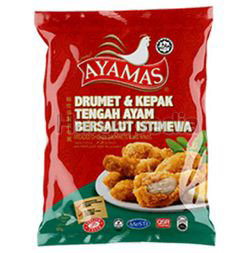 Ayamas Breaded Drummets & Mid Wings Original 850gm Ayamas Breaded Drummets & Mid Wings Original 850gm