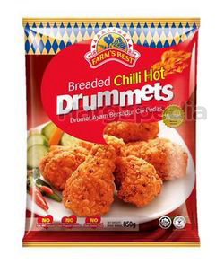 Farm's Best Chilli Hot Breaded Drummet 850gm Farm's Best Chilli Hot Breaded Drummet 850gm