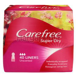 Carefree Super Dry Pantyliner Unscented 40s Carefree Super Dry Pantyliner Unscented 40s