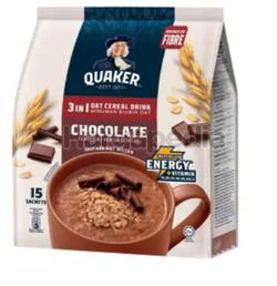 Quaker 3in1 Cereal Chocolate 15x28gm Quaker 3in1 Cereal Chocolate 15x28gm