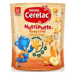Nestle Cerelac Nutripuffs Banana & Orange 50gm Nestle Cerelac Nutripuffs Banana & Orange 50gm