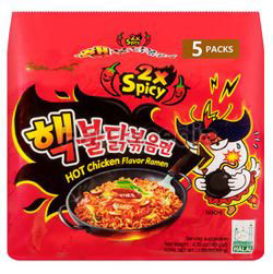 Samyang Hot Chicken Ramen Extra Hot 2x Spicy 5x140gm Samyang Hot Chicken Ramen Extra Hot 2x Spicy 5x140gm