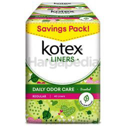 Kotex Fresh Daily Odor Care Pantyliner Regular Scented Daun Sirih 2x40s Kotex Fresh Daily Odor Care Pantyliner Regular Scented Daun Sirih 2x40s