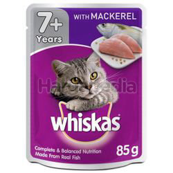 Whiskas 7+ Pouch Cat Food Mackerel 85gm Whiskas 7+ Pouch Cat Food Mackerel 85gm