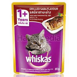 Whiskas 1+ Pouch Cat Food Grilled Saba 85gm Whiskas 1+ Pouch Cat Food Grilled Saba 85gm