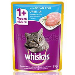 Whiskas 1+ Pouch Cat Food Ocean Fish 85gm Whiskas 1+ Pouch Cat Food Ocean Fish 85gm