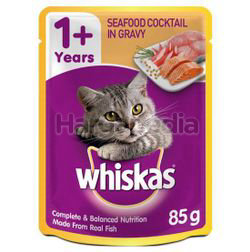 Whiskas 1+ Pouch Cat Food Seafood Cocktail 85gm Whiskas 1+ Pouch Cat Food Seafood Cocktail 85gm