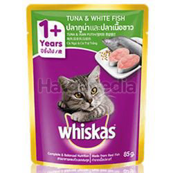 Whiskas 1+ Pouch Cat Food Tuna & White Fish 85gm Whiskas 1+ Pouch Cat Food Tuna & White Fish 85gm
