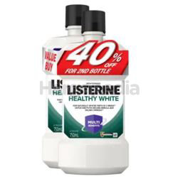Listerine Healthy White Mouth Rinse 2x750ml Listerine Healthy White Mouth Rinse 2x750ml