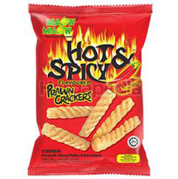 Miaow Miaow Hot & Spicy Prawn Crackers 60gm Miaow Miaow Hot & Spicy Prawn Crackers 60gm