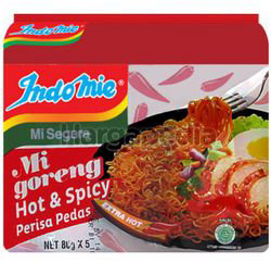 Indomie Mi Goreng Hot & Spicy 5x80gm Indomie Mi Goreng Hot & Spicy 5x80gm