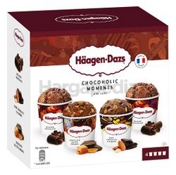 Haagen-Dazs Ice Cream Chocoholic Moments Mini Cups 4x100ml Haagen-Dazs Ice Cream Chocoholic Moments Mini Cups 4x100ml