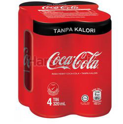 Coca-Cola Tanpa Kalori Can 4x320ml Coca-Cola Tanpa Kalori Can 4x320ml