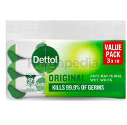 Dettol Anti-Bacterial Wet Wipes 3x10s Dettol Anti-Bacterial Wet Wipes 3x10s