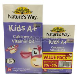 Nature's Way Kids A+ Calcium + Vit D3 90s + 30s Nature's Way Kids A+ Calcium + Vit D3 90s + 30s