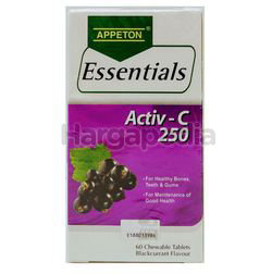 Appeton Essentials Activ-C Blackcurrant 250mg 60s Appeton Essentials Activ-C Blackcurrant 250mg 60s