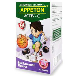 Appeton Activ-C Blackcurrant Chewable Vitamin C 60s Appeton Activ-C Blackcurrant Chewable Vitamin C 60s
