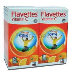 Flavettes C Vitamin C 500mg Orange 2x60s Flavettes C Vitamin C 500mg Orange 2x60s