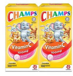 Champs C 100mg Strawberry 2x100s Champs C 100mg Strawberry 2x100s