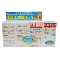Live-Well Ostesamin Plus Chondroitin 2x100s + 100s + OsteMSM 500 150s Live-Well Ostesamin Plus Chondroitin 2x100s + 100s + OsteMSM 500 150s