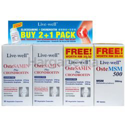 Live-Well Ostesamin Plus Chondroitin 3x30s + OsteMSM 500 45s Live-Well Ostesamin Plus Chondroitin 3x30s + OsteMSM 500 45s