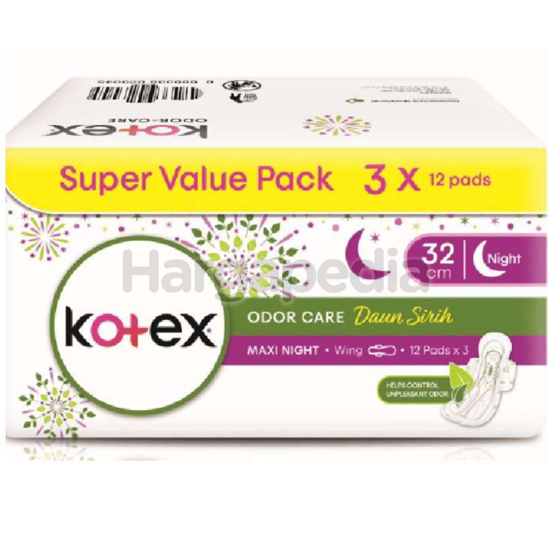 Kotex Natural Care Overnight Wing Daun Sirih 32cm 3x12s