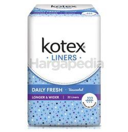 Kotex Fresh Pantyliner Longer & Wider Unscented 32s Kotex Fresh Pantyliner Longer & Wider Unscented 32s