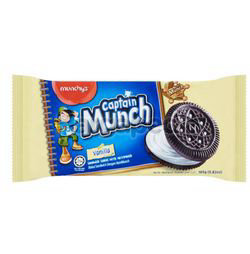 Munchy's Captain Munch Vanilla Sandwich 165gm Munchy's Captain Munch Vanilla Sandwich 165gm