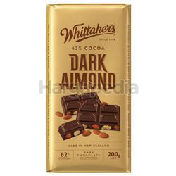 Whittaker's Block Dark Almond 200gm Whittaker's Block Dark Almond 200gm