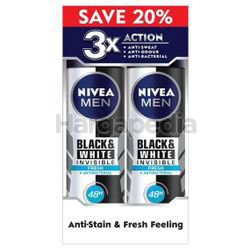 Nivea Men Black & White Invisible Fresh Deodorant Spray 2x150ml Nivea Men Black & White Invisible Fresh Deodorant Spray 2x150ml