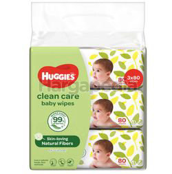 Huggies Baby Wipes Clean Care 3x80s Huggies Baby Wipes Clean Care 3x80s