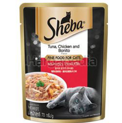 Sheba Cat Food Pouch Tuna & Chicken Bonito 70gm Sheba Cat Food Pouch Tuna & Chicken Bonito 70gm