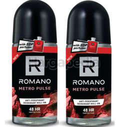 Romano Men Deodorant Roll On Metro Pulse 2x50ml Romano Men Deodorant Roll On Metro Pulse 2x50ml