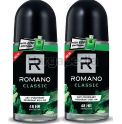 Romano Men Deodorant Roll On Classic 2x50ml Romano Men Deodorant Roll On Classic 2x50ml