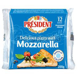 President Mozzarella Sliced Cheese 200gm President Mozzarella Sliced Cheese 200gm