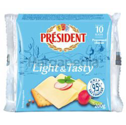 President Light & Tasty Sliced Cheese 200gm President Light & Tasty Sliced Cheese 200gm