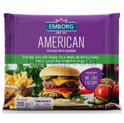 Emborg American Cheddar Sliced Cheese 200gm Emborg American Cheddar Sliced Cheese 200gm