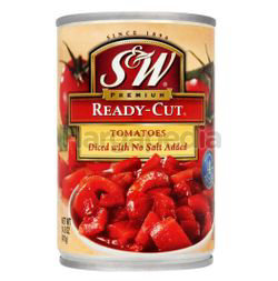 S&W Ready-Cut Diced No Salt Added Tomatoes 411gm S&W Ready-Cut Diced No Salt Added Tomatoes 411gm