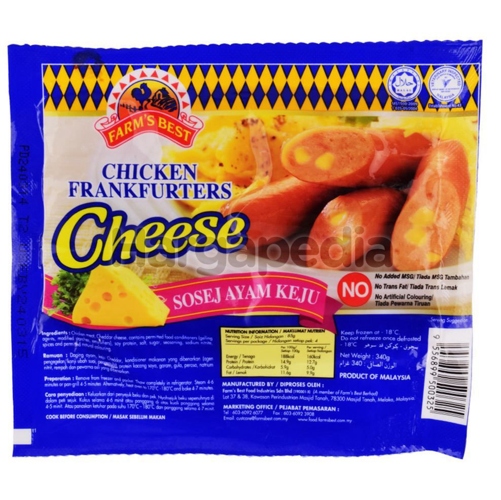 FARM'S BEST Chicken Frankfurter Cheese 340gm