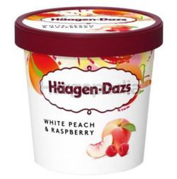 Haagen-Dazs Ice Cream White Peach & Raspberry 473ml Haagen-Dazs Ice Cream White Peach & Raspberry 473ml