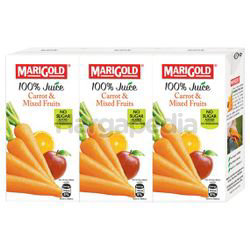 Marigold 100% Juice Carrot and Mixed Fruits 3x200ml Marigold 100% Juice Carrot and Mixed Fruits 3x200ml
