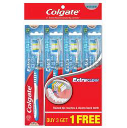 Colgate Extra Clean Toothbrush 3s+1s Colgate Extra Clean Toothbrush 3s+1s
