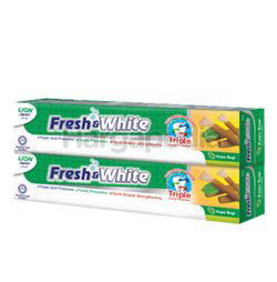 Fresh & White Toothpaste Kayu Sugi 2x225gm Fresh & White Toothpaste Kayu Sugi 2x225gm