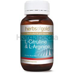 Herbs Of Gold L-Citrulline 500mg + L-Arginine 250mg 60s Herbs Of Gold L-Citrulline 500mg + L-Arginine 250mg 60s