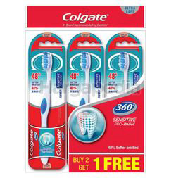 Colgate 360 Sensitive Pro Relief Toothbrush 2s+1s Colgate 360 Sensitive Pro Relief Toothbrush 2s+1s