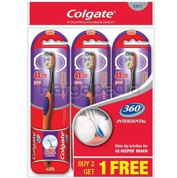 Colgate 360 Interdental soft Toothbrush 2s+1s Colgate 360 Interdental soft Toothbrush 2s+1s