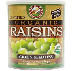 Country Farm Organic Green Seedless Raisins 300gm Country Farm Organic Green Seedless Raisins 300gm