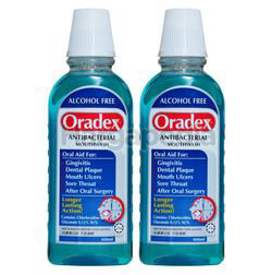 Oradex Anti-Bacterial Mouthwash 2x400ml Oradex Anti-Bacterial Mouthwash 2x400ml