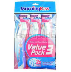 Morning Kiss Deluxe Medium Toothbrush 3s Morning Kiss Deluxe Medium Toothbrush 3s