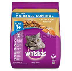 Whiskas Adult 1+ Dry Cat Food Hairball Control 450gm Whiskas Adult 1+ Dry Cat Food Hairball Control 450gm